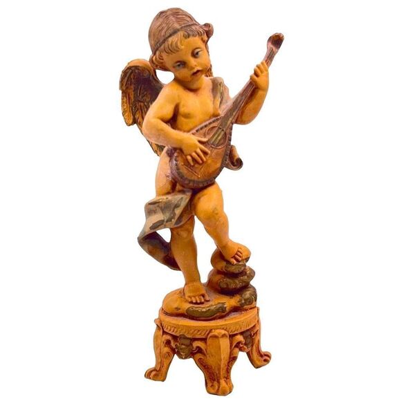 Depose Italy Nativity Angel Cherub‎ Playing Mandolin #264 Fontanini 6” - Picture 1 of 7